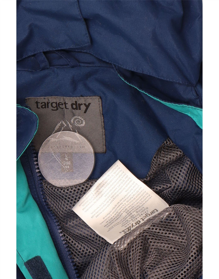 TARGET DRY Womens Hooded Rain Jacket UK 16 Large Navy Blue Polyester