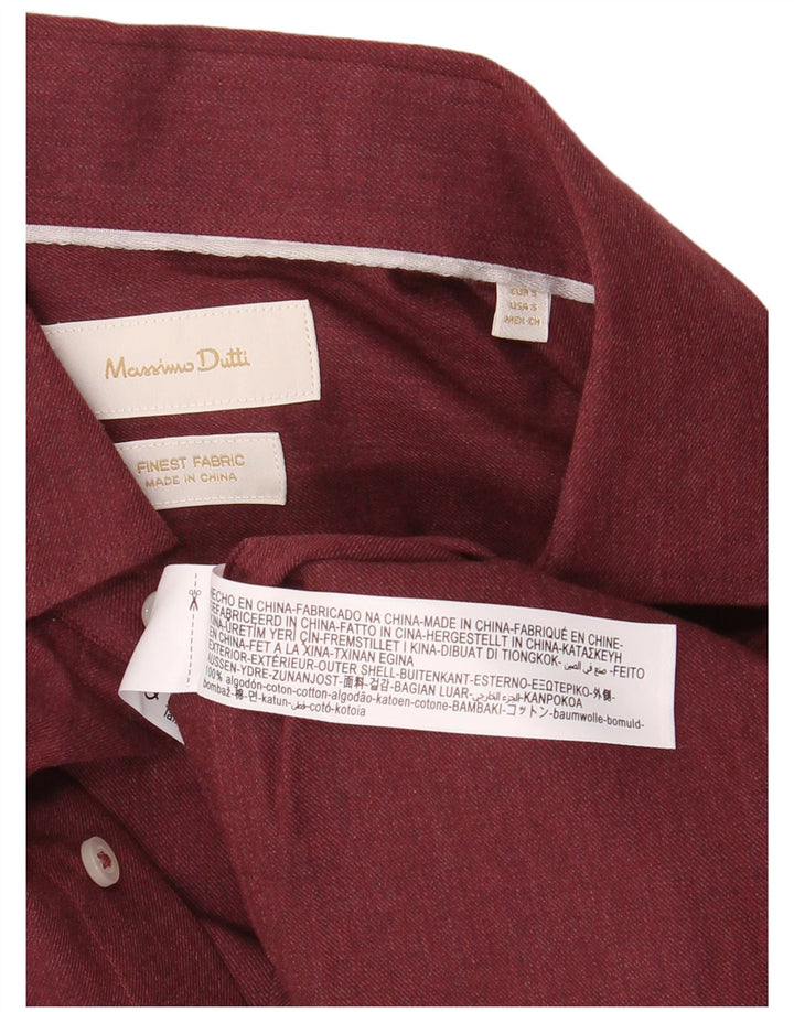 Мужская рубашка Massimo Dutti, маленькая бордовая, хлопок