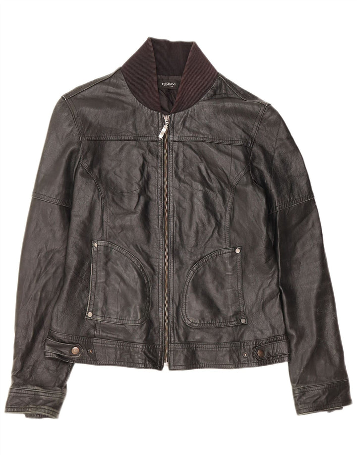 MOTIVI Женская кожаная куртка UK 14 Medium Black