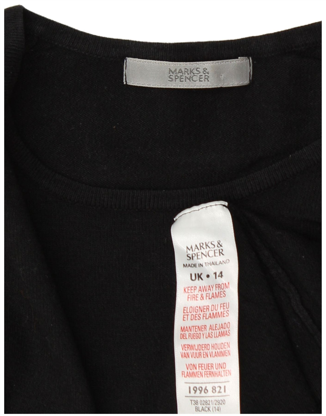 Женский укороченный джемпер с вырезом лодочкой Marks & Spencer UK 14, средний черный