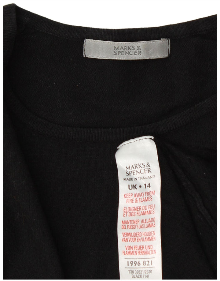 Женский укороченный джемпер с вырезом лодочкой Marks & Spencer UK 14, средний черный