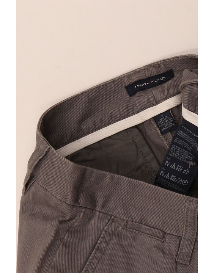 TOMMY HILFIGER Женские прямые укороченные брюки США 4, маленькие W25 L22 Серые