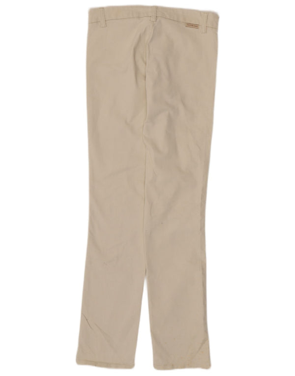 CALVIN KLEIN Женские прямые повседневные брюки W27 L30 Off White Хлопок