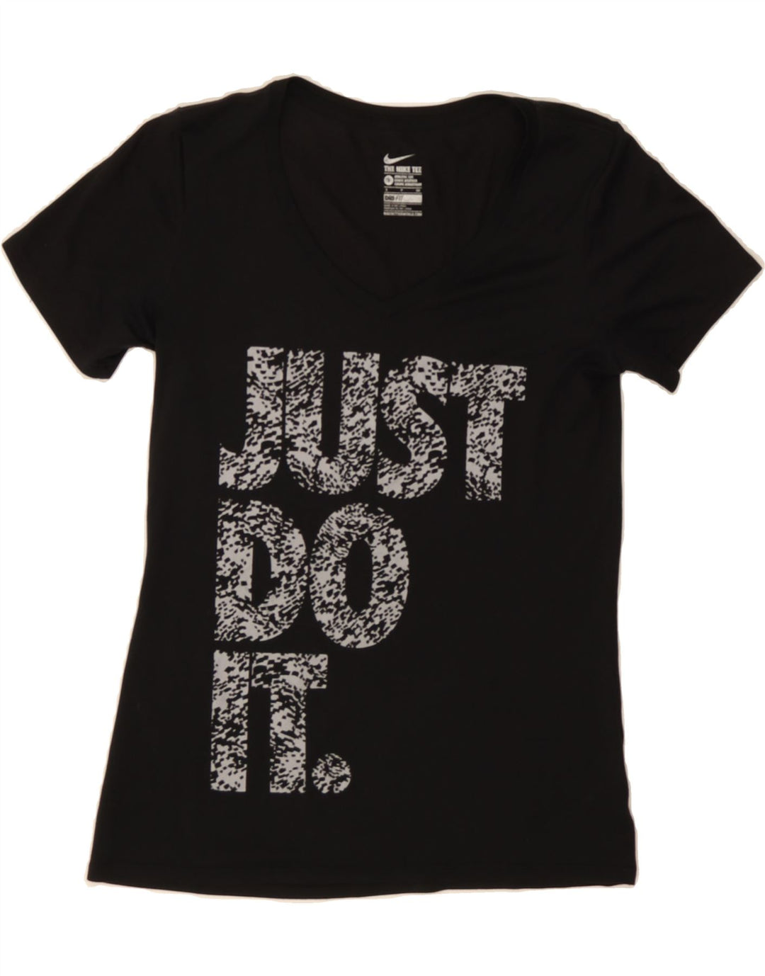 NIKE Womens Athletic Cut Graphic T-Shirt Top UK 10 Small Black Polyester Vintage Nike and Second-Hand Nike from Messina Hembry 