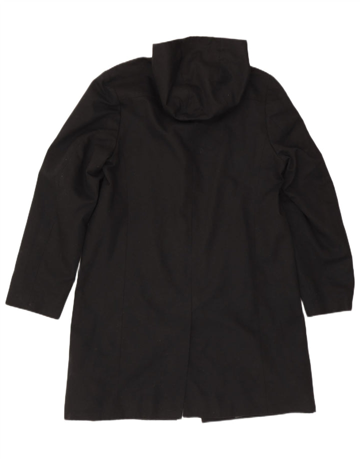ВИНТАЖНОЕ мужское пальто с капюшоном UK 40, большое, черное из ацетата