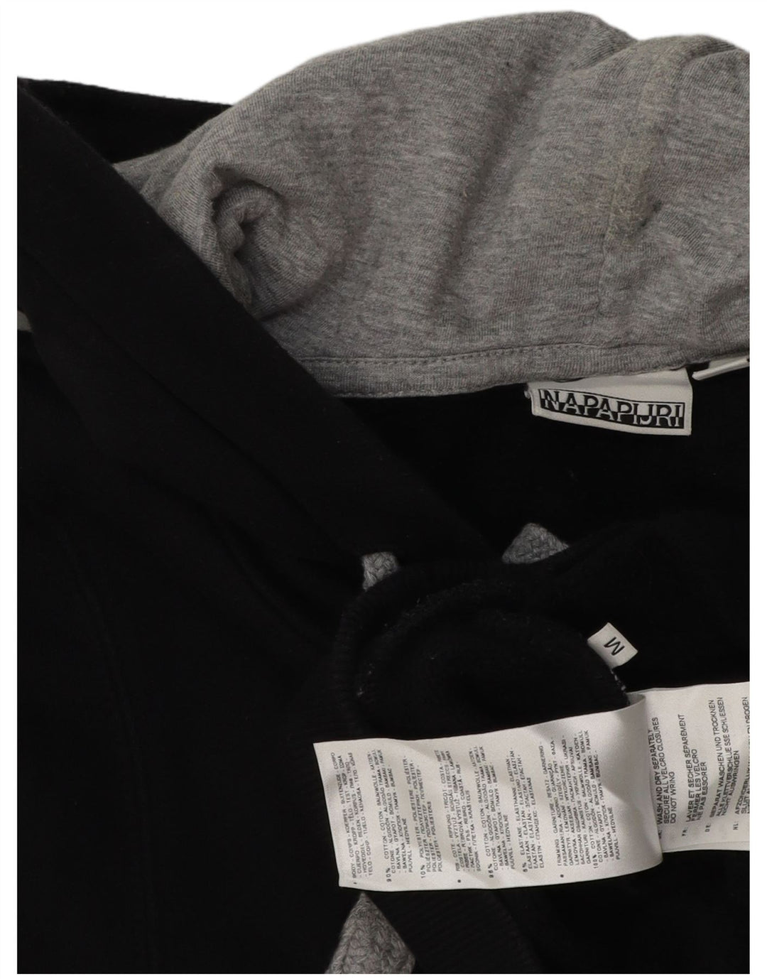 NAPAPIJRI Мужской джемпер с капюшоном с рисунком, средний черный, хлопковый
