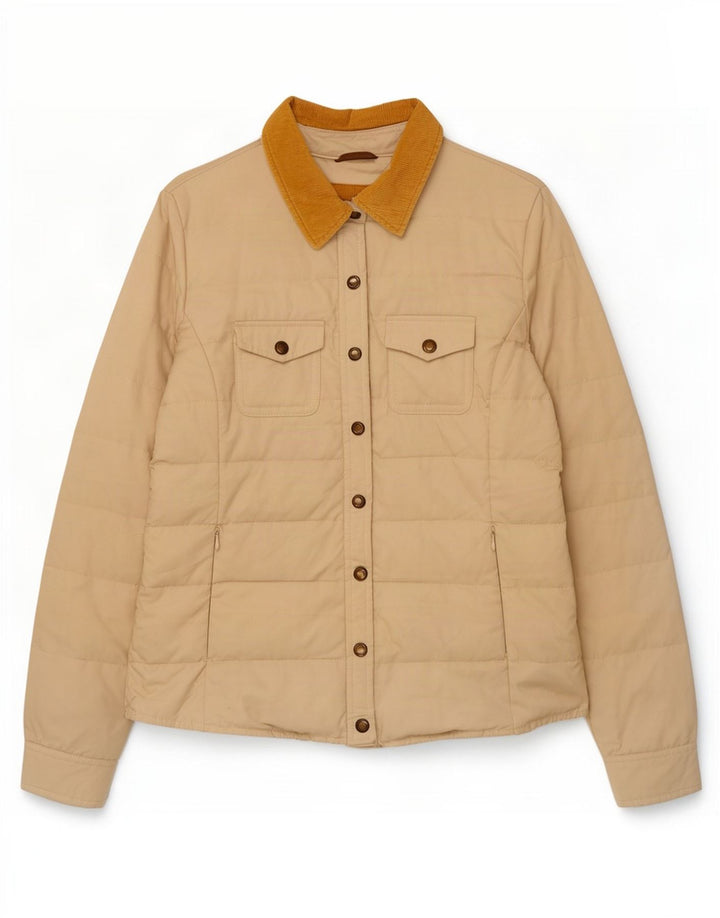 Женская стеганая куртка Massimo Dutti UK 16, большой размер, бежевый хлопок