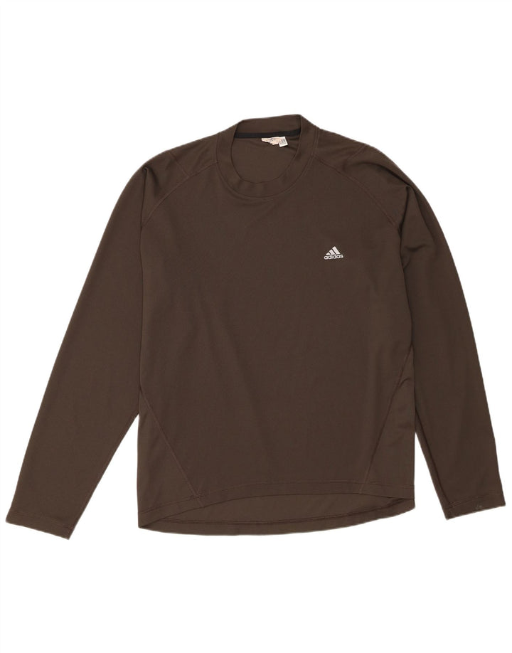 Мужской топ Adidas с длинным рукавом XL из полиэстера цвета хаки