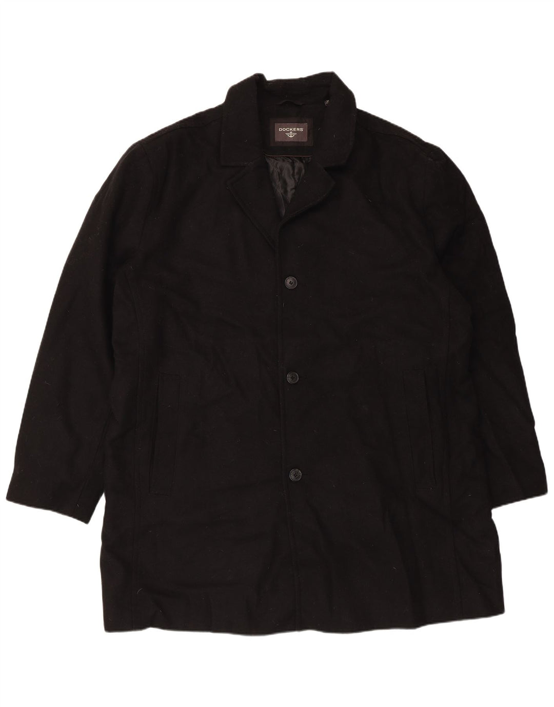 Мужское пальто Dockers UK 44 2XL, черное шерстяное