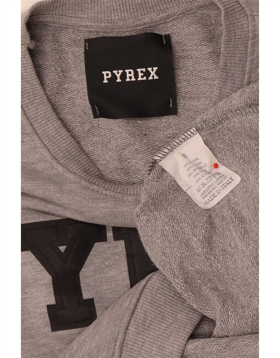 Женский укороченный джемпер большого размера с рисунком из Pyrex, Великобритания, 10, маленький серый цвет
