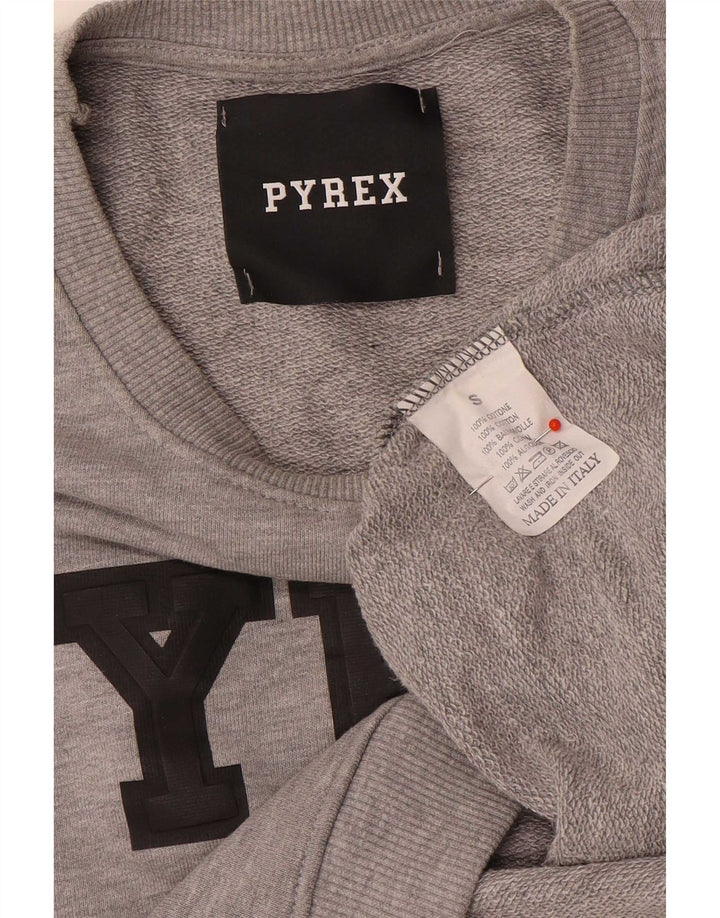 Женский укороченный джемпер большого размера с рисунком из Pyrex, Великобритания, 10, маленький серый цвет
