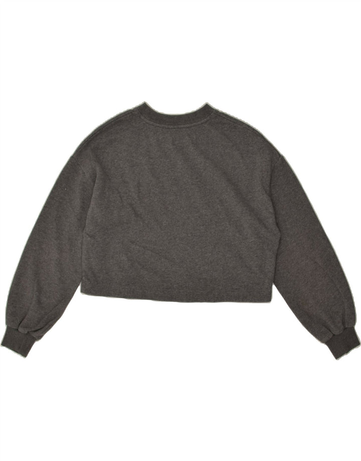 UNDER ARMOUR Womens Crop Sweatshirt Jumper UK 6 XS Grey Cotton | Vintage Under Armour | Thrift | Second-Hand Under Armour | Used Clothing | Messina Hembry 