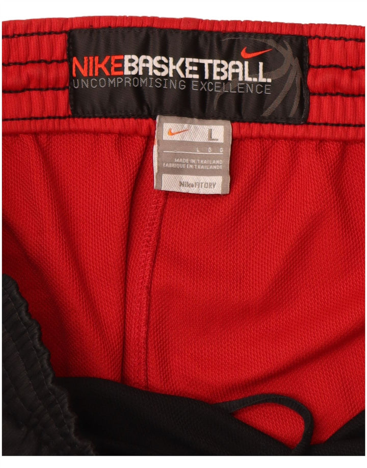 Мужские спортивные шорты Nike с графическим рисунком, большие черные полиэстер с цветными блоками