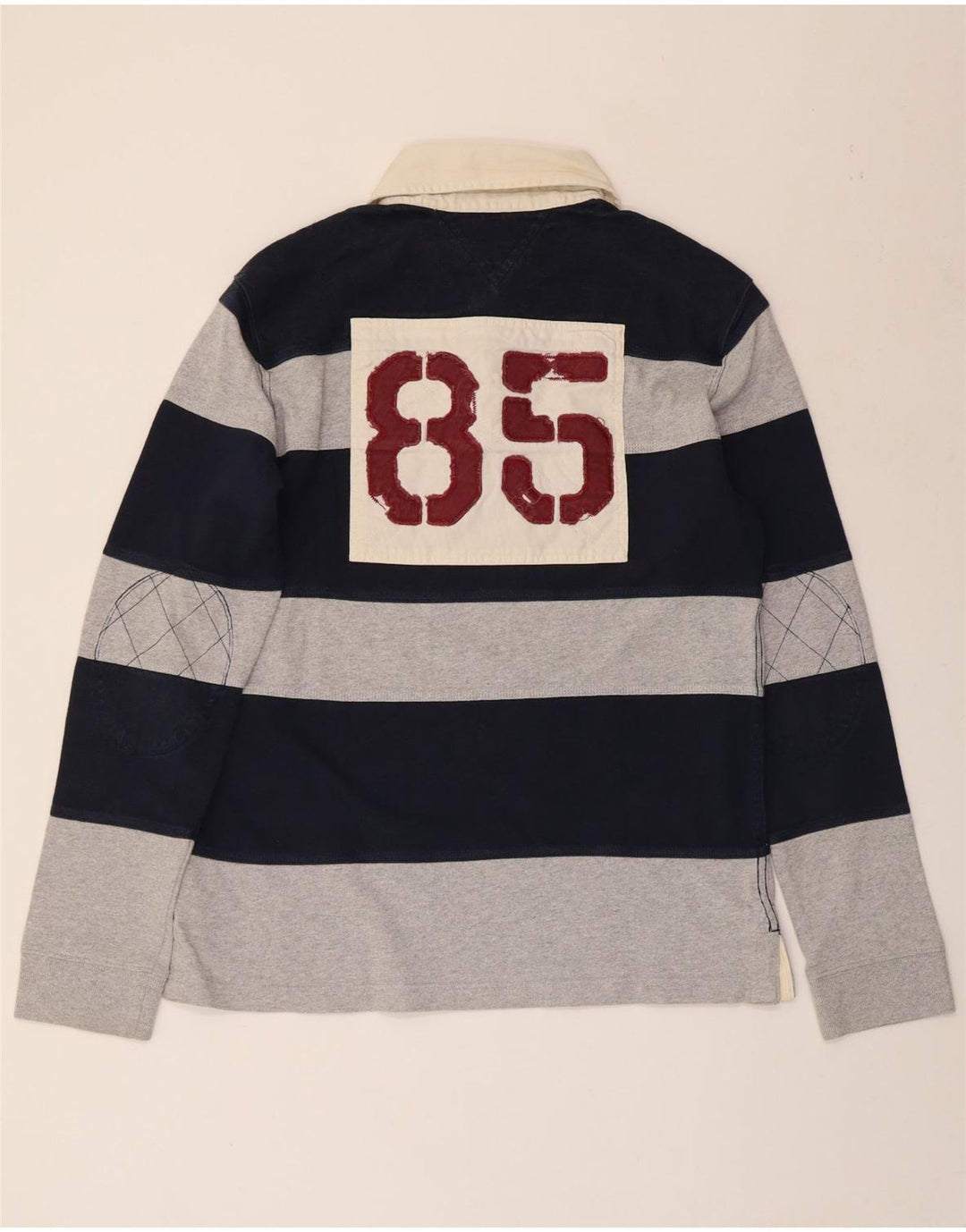 Мужская рубашка-поло для регби TOMMY HILFIGER, большая темно-синяя полоска