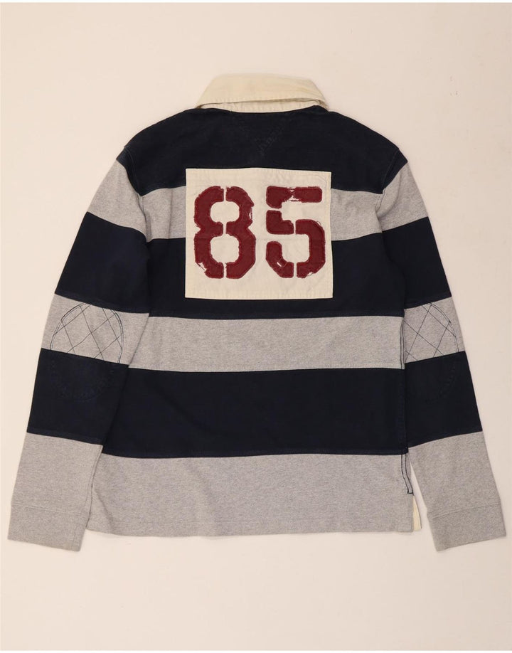 Мужская рубашка-поло для регби TOMMY HILFIGER, большая темно-синяя полоска