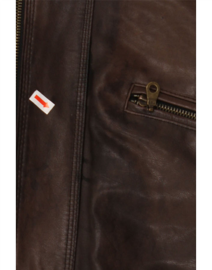 Мужская кожаная куртка VINTAGE IT 50, большая коричневая кожа