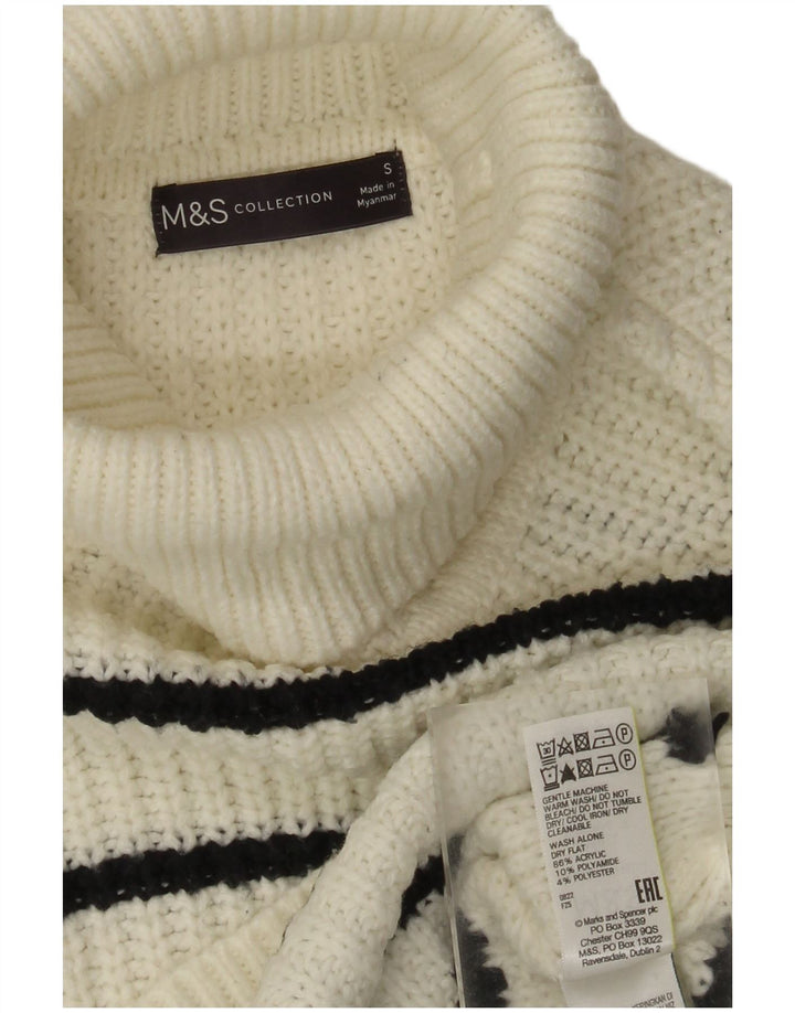 Женская майка-майка оверсайз Marks & Spencer UK 10, маленькая белая полоска