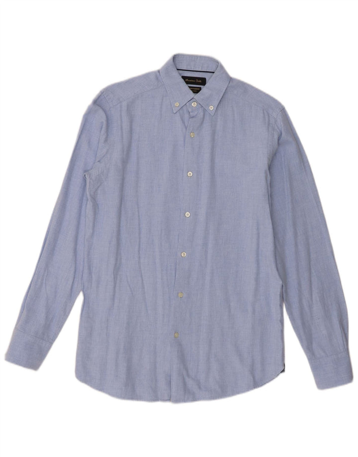 Мужская рубашка Massimo Dutti, маленькая синяя, хлопок