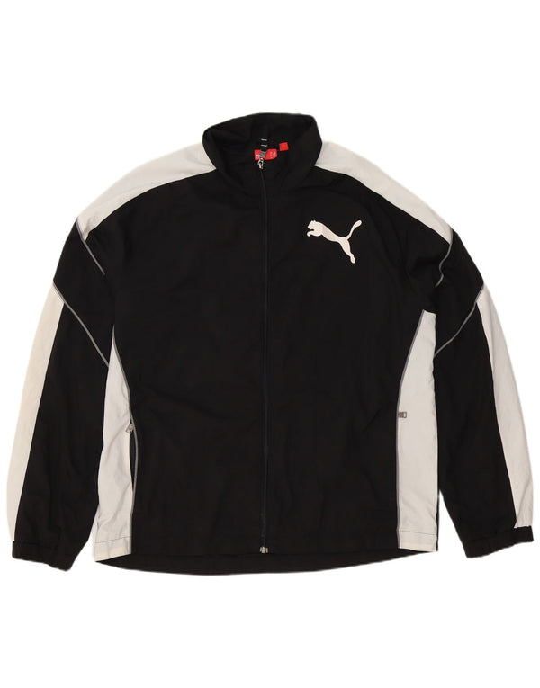 Мужской спортивный костюм Puma XL, черный полиэстер с цветными блоками