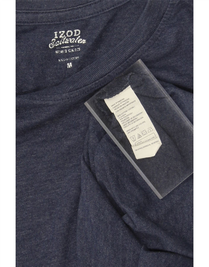 IZOD Mens Salt Water T-Shirt Top Medium Navy Blue Cotton