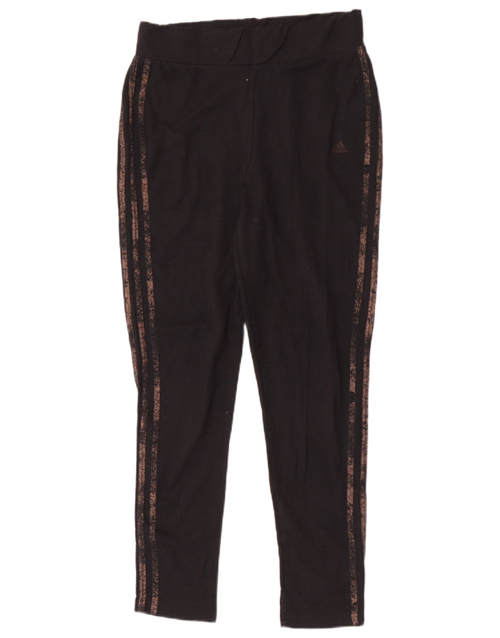 Женские леггинсы Adidas UK 10, маленькие черные из полиэстера