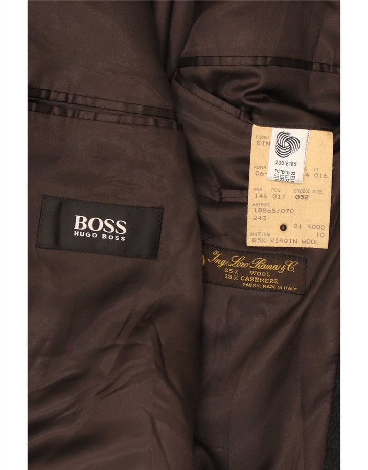 Мужской пиджак Hugo Boss на 3 пуговицах EU 52 XL Серый из натуральной шерсти