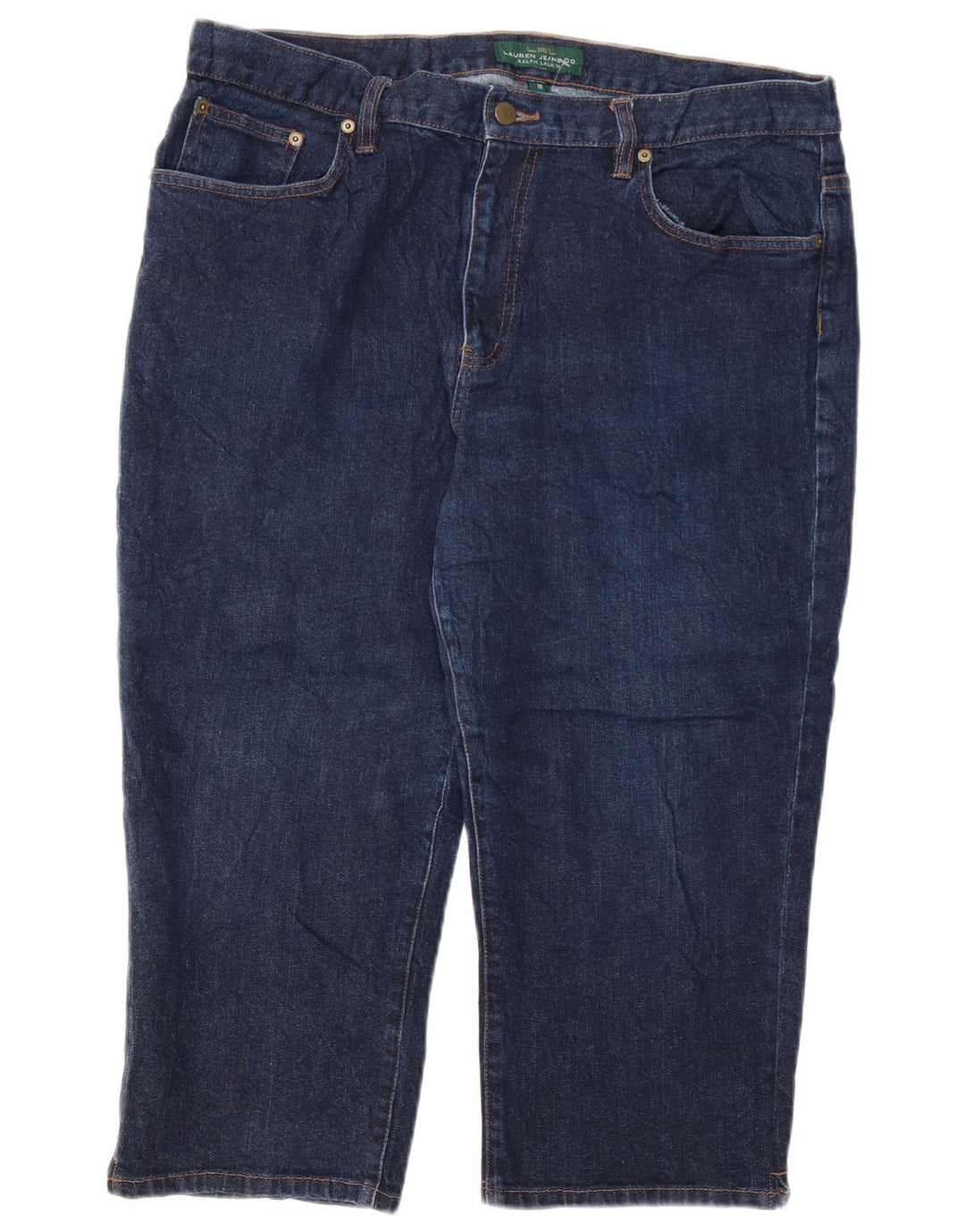 Женские джинсы-капри RALPH LAUREN США 16 2XL W38 L21 Темно-синие хлопковые