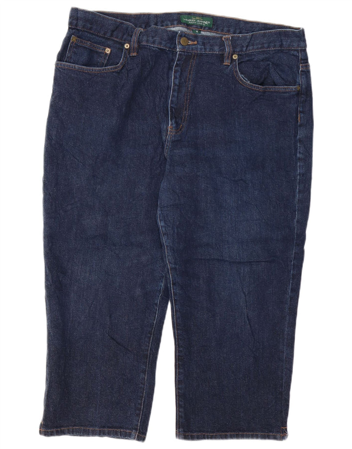 Женские джинсы-капри RALPH LAUREN США 16 2XL W38 L21 Темно-синие хлопковые