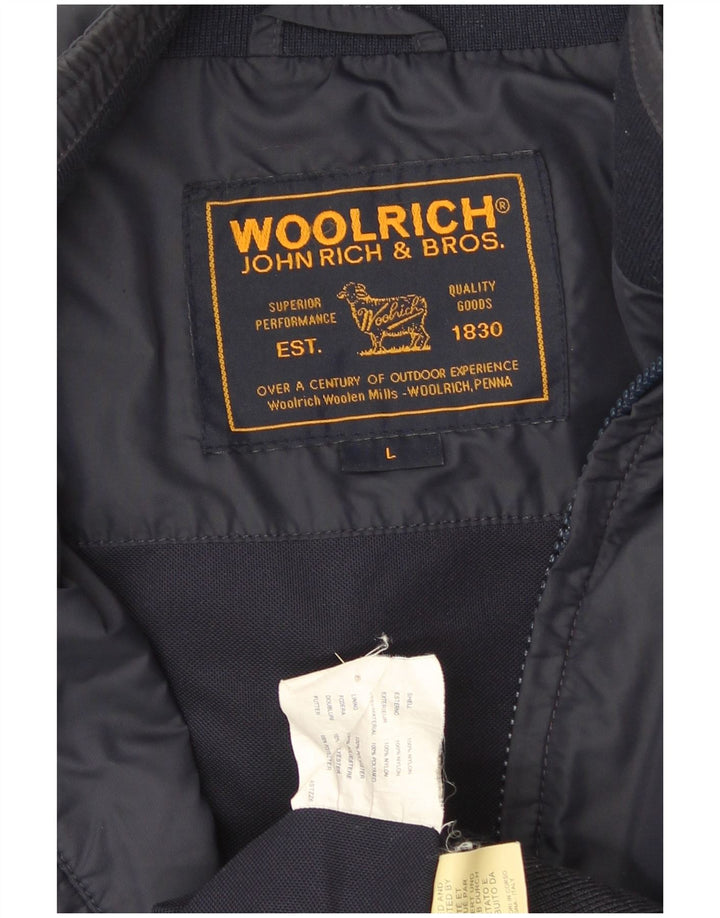 Мужская ветровка Woolrich UK 40, большая темно-синяя нейлоновая куртка