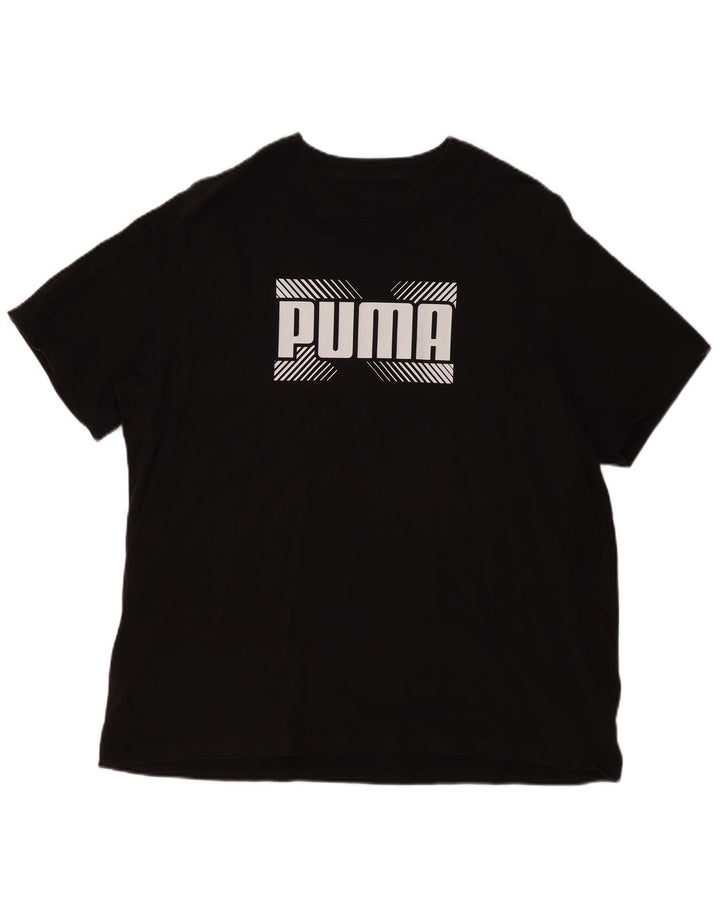 Мужская футболка с рисунком PUMA 2XL, черный хлопок