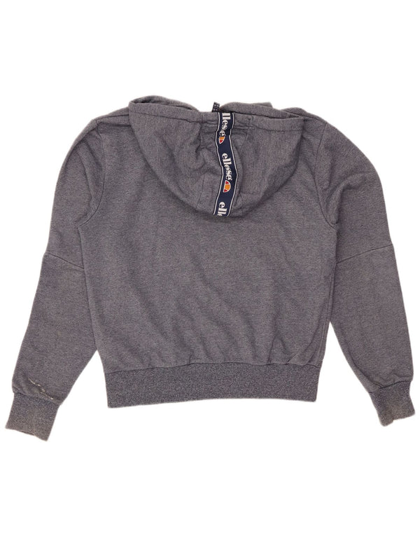 ELLESSE Женский джемпер с капюшоном с графическим рисунком UK 14, большой темно-синий с цветными блоками