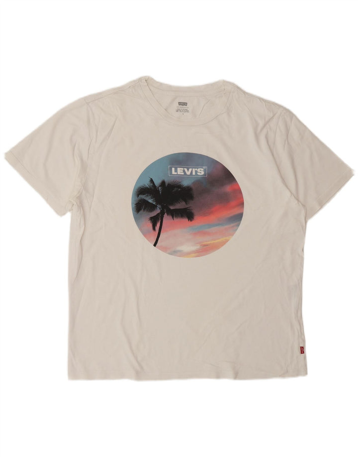 Мужская футболка с рисунком Levi's, средний белый цвет
