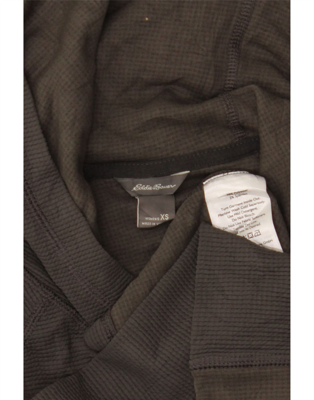 Женский топ с капюшоном Eddie Bauer с длинным рукавом UK 6 XS, серый полиэстер
