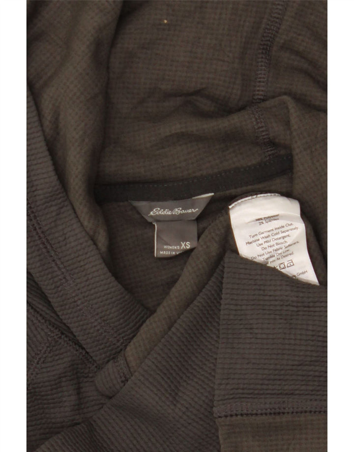 Женский топ с капюшоном Eddie Bauer с длинным рукавом UK 6 XS, серый полиэстер