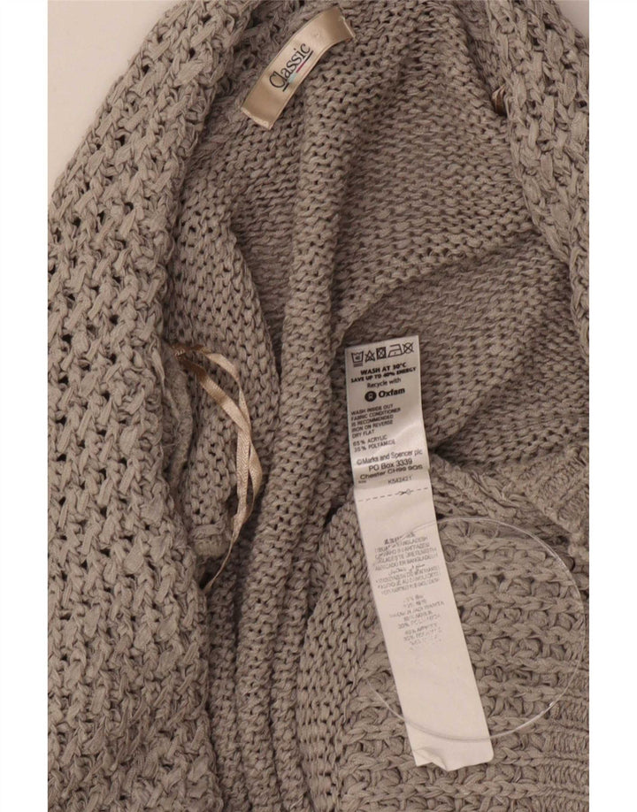 Женский классический открытый кардиган Marks & Spencer UK 16, большой серый
