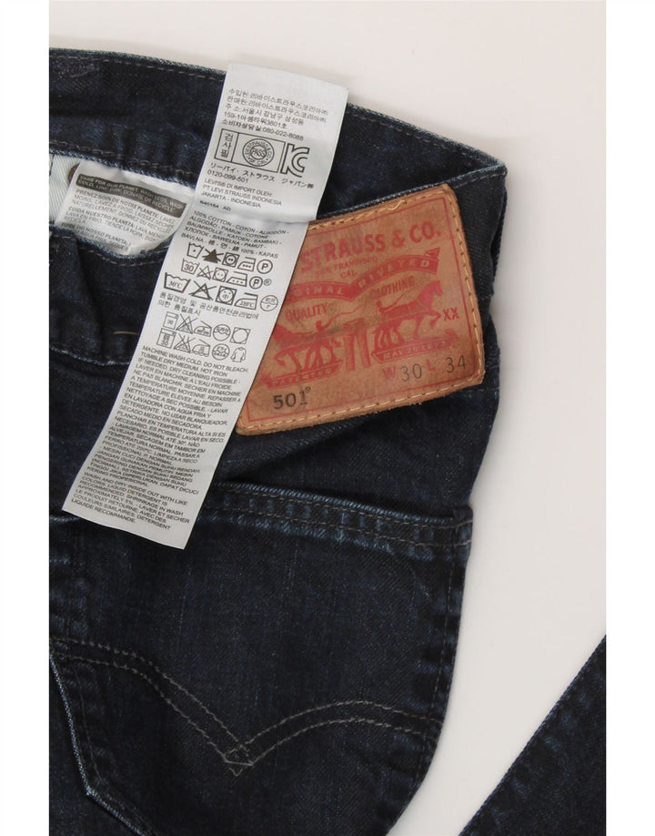 Мужские прямые джинсы LEVI'S 501 W30 L34 Темно-синие, хлопок