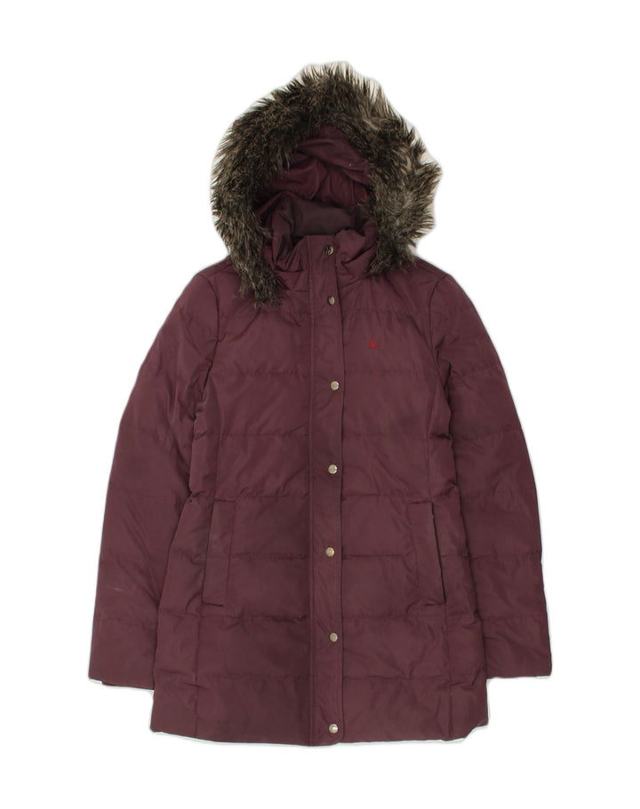 JACK WILLS Womens Hooded Padded Coat UK 10 Small  Purple Polyester | Vintage Jack Wills | Thrift | Second-Hand Jack Wills | Used Clothing | Messina Hembry 