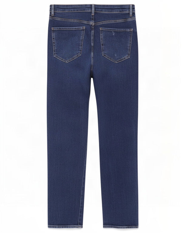 Marks & Spencer Womens Slim Straight Jeans UK 12 Medium W32 L29 Blue Cotton