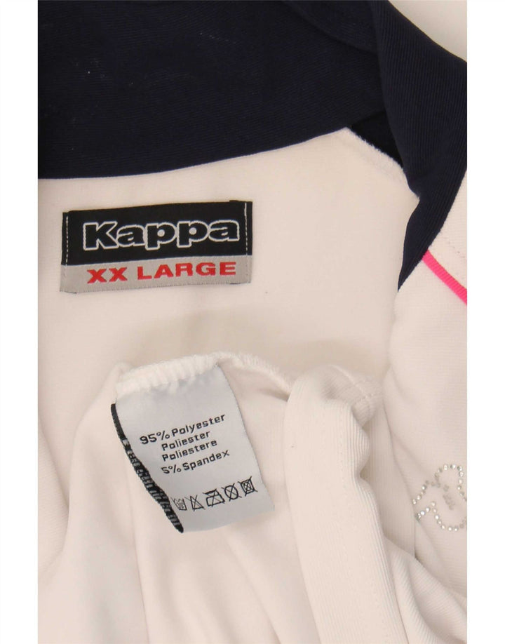 Женский спортивный костюм Kappa, верхняя куртка UK 20, 2XL, белый полиэстер с цветными блоками
