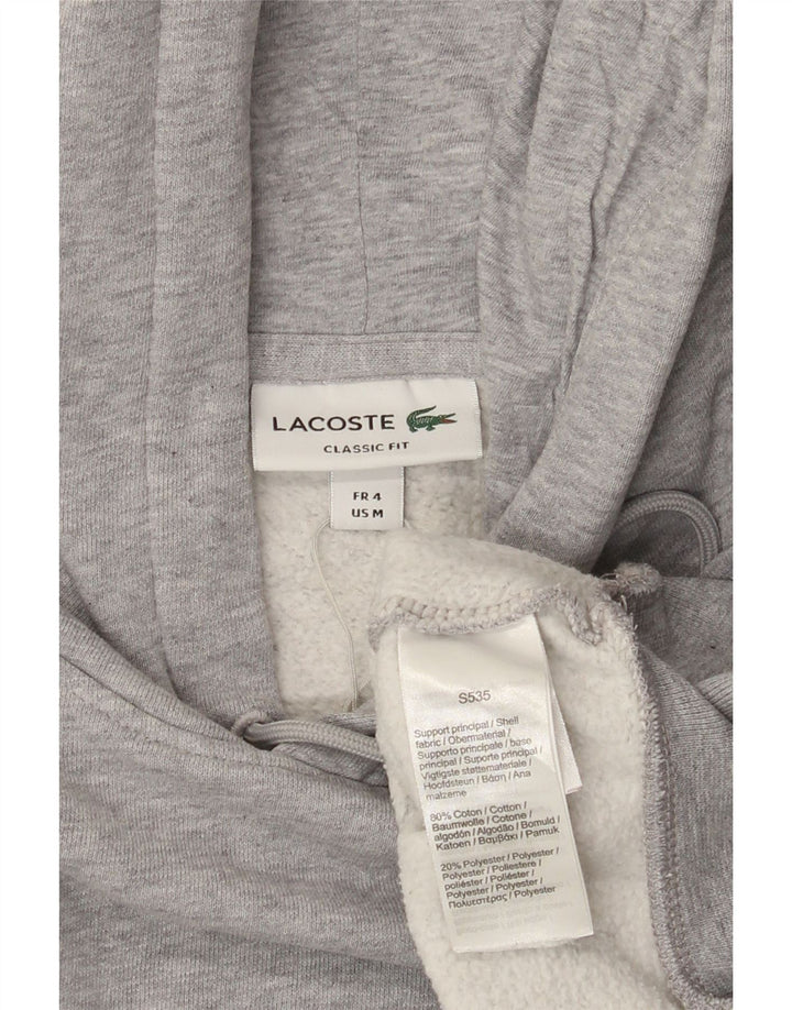 Мужской джемпер с капюшоном Lacoste с графическим рисунком, размер 4, средний серый, цветной блок