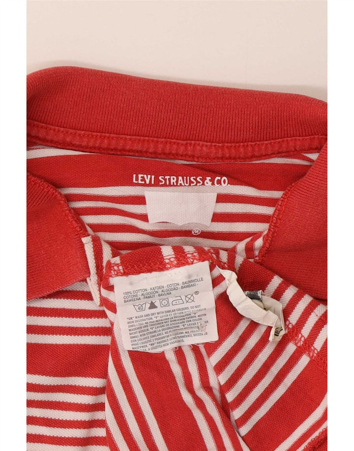 Мужская рубашка-поло Levi's из хлопка в красную полоску среднего размера