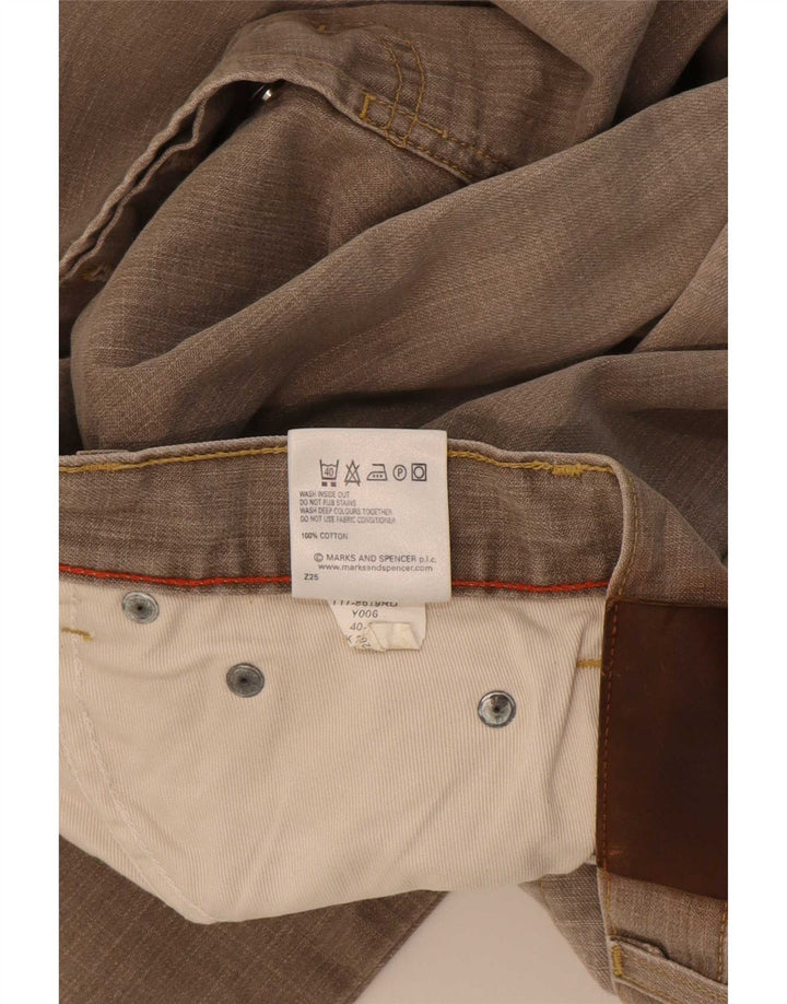 Мужские прямые джинсы Marks & Spencer W40 L33, хлопок цвета хаки