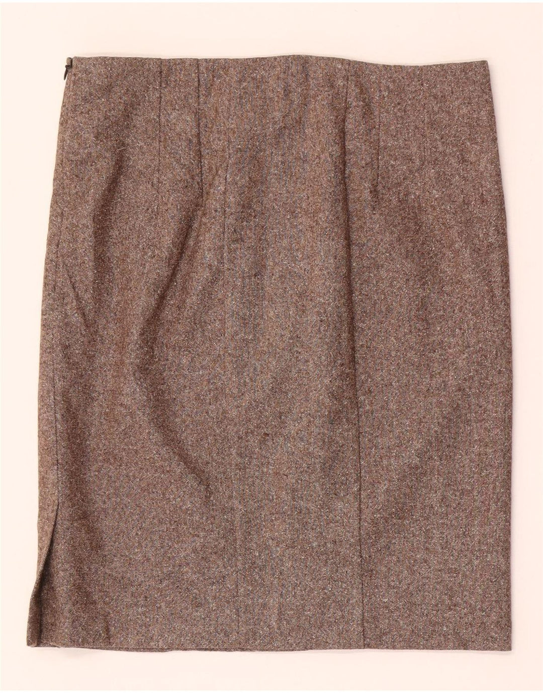 Benetton Женская мини-прямая юбка IT 42 Medium W28 Коричневая шерсть в крапинку