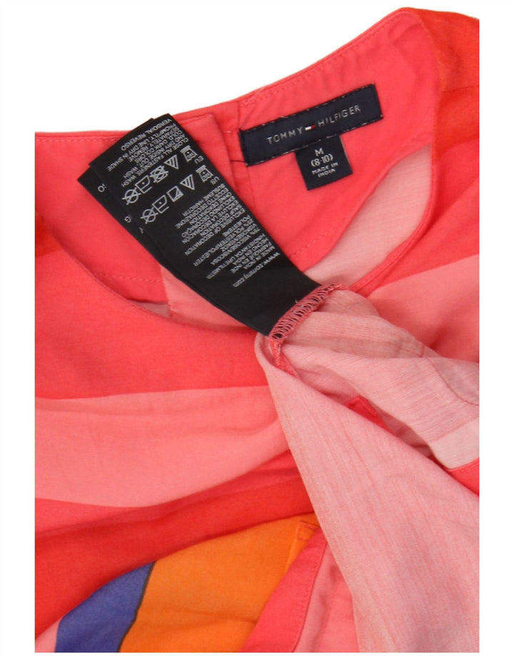 TOMMY HILFIGER Блузка для девочек, топ 8-9 лет, средний красный в полоску, вискоза