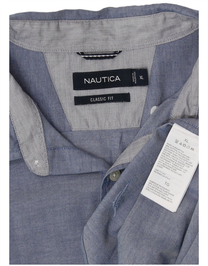 NAUTICA Mens Classic Fit Shirt XL Blue Cotton