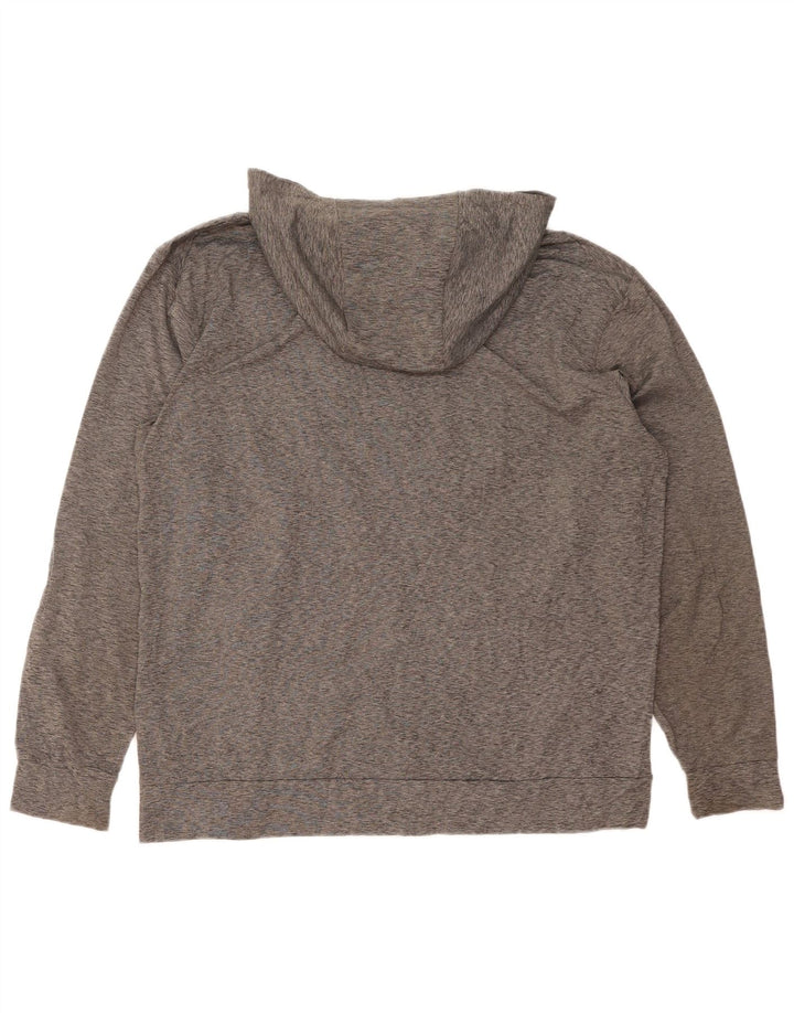 Мужской свитер с капюшоном на молнии NIKE Dri Fit XL, серый полиэстер с крапинками