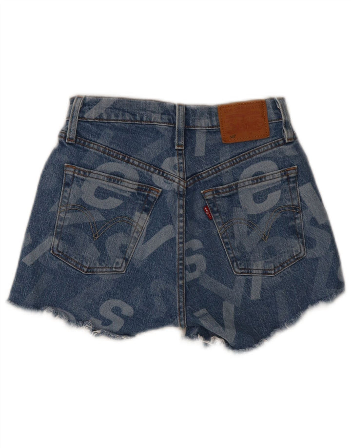 Женские джинсовые шорты с рисунком Levi's W23 2XS Синие, хлопок