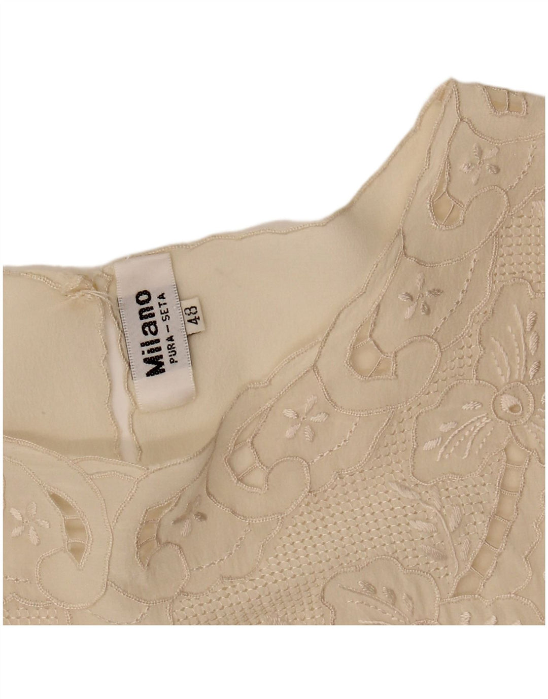Винтажная женская блузка Top IT 48 XL Off White Silk