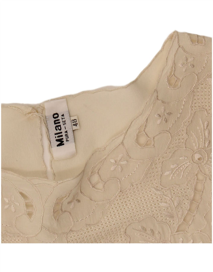 Винтажная женская блузка Top IT 48 XL Off White Silk