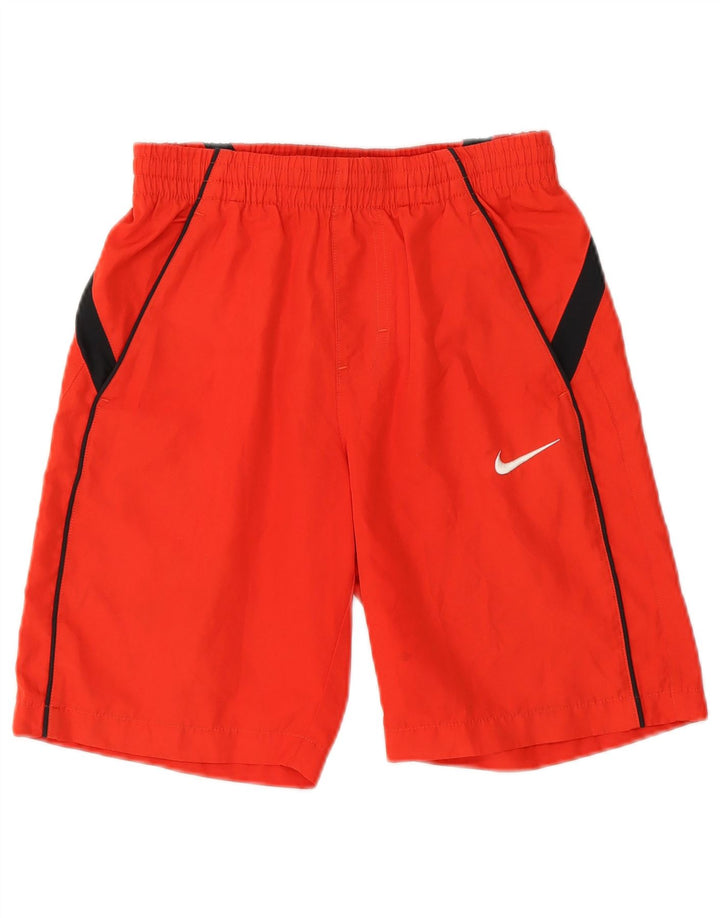 Спортивные шорты NIKE для мальчиков 8–9 лет, маленькие красные, полиэстер с цветными блоками